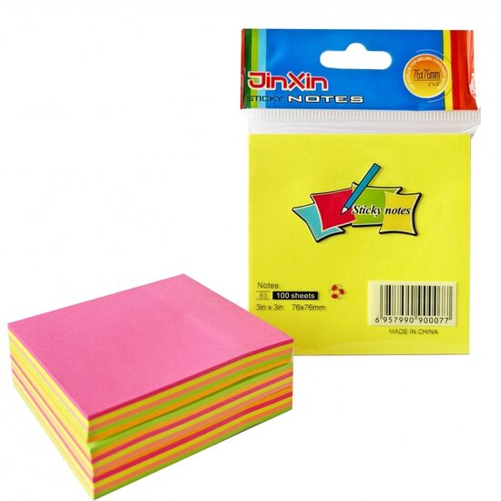 Lipnūs lapeliai neoniniai mix (76x76mm)